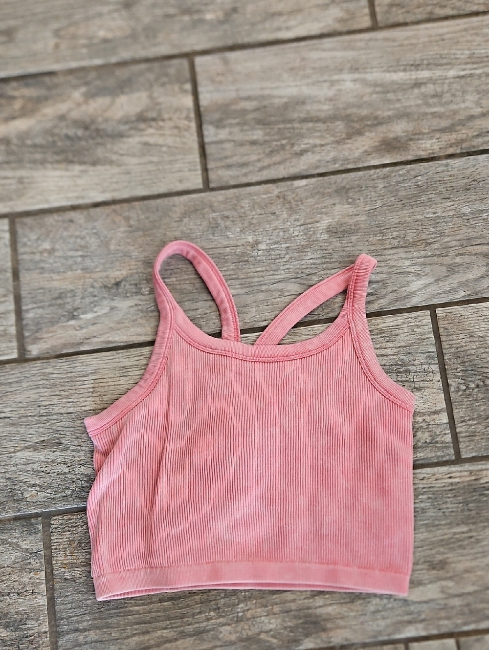 Harmony Balance Ribbed Pink Crop Tank Top Size Xs